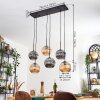 Ripoll Suspension, Boule lumineuse, Suspension Ambre, Fumé, 6 lumières