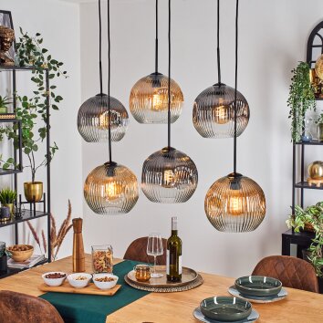 Ripoll Suspension, Boule lumineuse, Suspension Ambre, Clair, Fumé, 6 lumières Ripoll Suspension, Boule lumineuse, Suspension Ambre, Clair, Fumé, 6 lumières