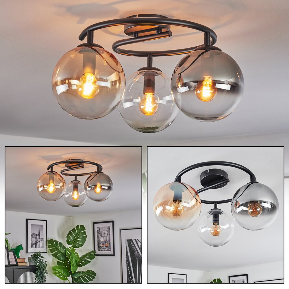 Gastor Plafonnier, Boule lumineuse 37 cm Ambre, Clair, Fumé, 3 lumières main product photo