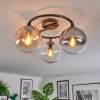 Gastor Plafonnier, Boule lumineuse 37 cm Ambre, Clair, Fumé, 3 lumières
