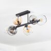 Koyoto Plafonnier, Boule lumineuse Ambre, Clair, Fumé, 6 lumières