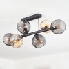 Koyoto Plafonnier, Boule lumineuse Ambre, Fumé, 6 lumières