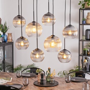 Koyoto Suspension, Boule lumineuse, Suspension Ambre, Clair, Fumé, 8 lumières Koyoto Suspension, Boule lumineuse, Suspension Ambre, Clair, Fumé, 8 lumières