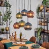 Koyoto Suspension, Boule lumineuse, Suspension Bleu, Vert, Cuivré, 6 lumières