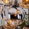 Gastor Suspension, Boule lumineuse, Suspension Ambre, Chrome, Clair, Fumé, 8 lumières