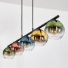 Koyoto Suspension, Boule lumineuse, Suspension Bleu, Or, Vert, Clair, Cuivré, 5 lumières