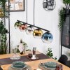 Koyoto Suspension, Boule lumineuse, Suspension Bleu, Chrome, Or, Vert, Clair, Cuivré, Fumé, 5 lumières
