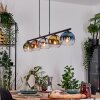 Koyoto Suspension, Boule lumineuse, Suspension Bleu, Chrome, Or, Vert, Clair, Cuivré, Fumé, 5 lumières