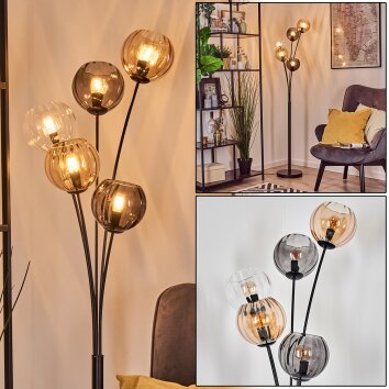 Koyoto Boule lumineuse, Lampadaire Ambre, Clair, Fumé, 5 lumières