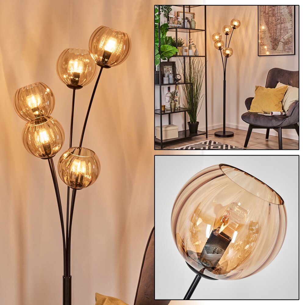 Koyoto Boule lumineuse, Lampadaire Ambre, 5 lumières main product photo