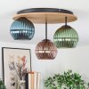 Koyoto Plafonnier, Boule lumineuse 40 cm Brun, Couleur bois, Noir, 3 lumières