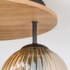 Ripoll Plafonnier, Boule lumineuse Brun, Couleur bois, Noir, 3 lumières