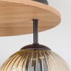 Ripoll Plafonnier, Boule lumineuse Brun, Couleur bois, Noir, 3 lumières