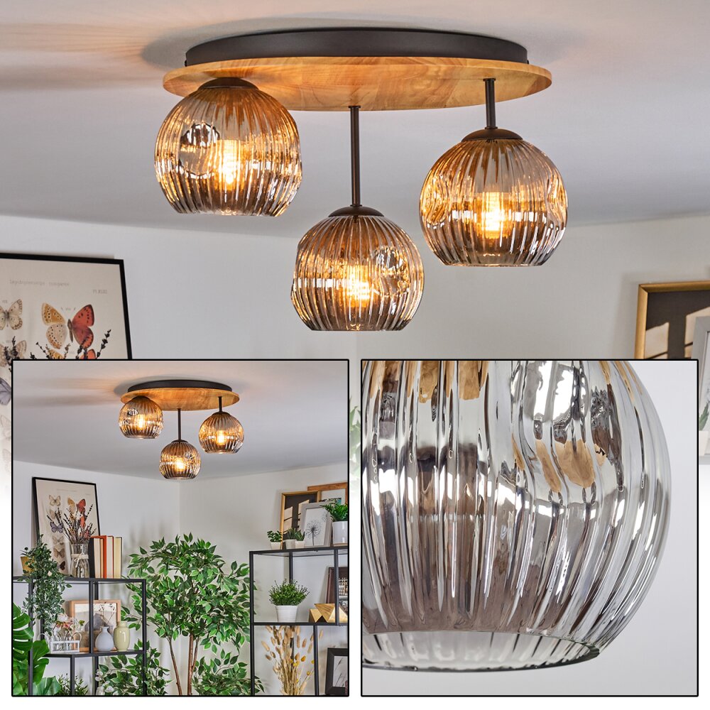 Ripoll Plafonnier, Boule lumineuse Écru, Noir, 3 lumières main product photo