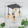 Gastor Plafonnier, Boule lumineuse Ambre, Clair, 5 lumières