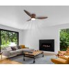 Armando Ventilateur de plafond lumineux Luminaires Globo Lighting LED Bois foncé, Écru, 1 lumière, Télécommandes