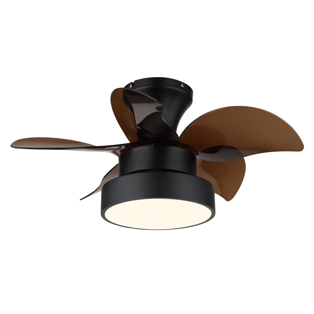 Kari Ventilateur de plafond lumineux Luminaires Globo Lighting LED Brun, Noir, 1 lumière, Télécommandes main product photo