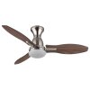 Gale Ventilateur de plafond lumineux Luminaires Globo Lighting LED Couleur bois, Écru, Nickel mat, 1 lumière, Télécommandes