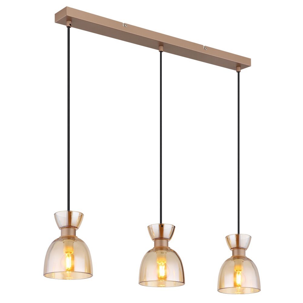 Massey Suspension Luminaires Globo Lighting Brun, 3 lumières main product photo