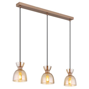 Massey Suspension Luminaires Globo Lighting Brun, 3 lumières