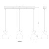 Massey Suspension Luminaires Globo Lighting Blanc, 3 lumières