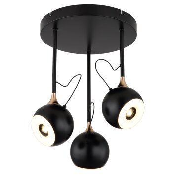Donovan Plafonnier Luminaires Globo Lighting LED Chrome, Noir, 1 lumière