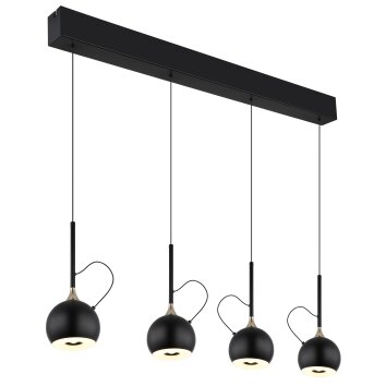 Donovan Suspension Luminaires Globo Lighting LED Chrome, Noir, 1 lumière