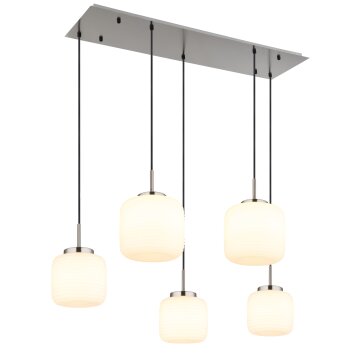 Kladora Suspension Luminaires Globo Lighting Nickel mat, 5 lumières