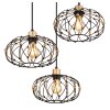 Greys Suspension Luminaires Globo Lighting Noir, 3 lumières