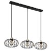 Greys Suspension Luminaires Globo Lighting Noir, 3 lumières