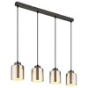 Felicia Suspension Luminaires Globo Lighting Noir, 4 lumières