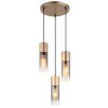 Annika Suspension Luminaires Globo Lighting Brun, 3 lumières