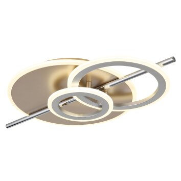 Norris Plafonnier Luminaires Globo Lighting LED Champagne, Chrome, 1 lumière