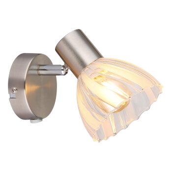 Zachery Plafonnier, Spot de plafond, Applique murale, Spot mural Luminaires Globo Lighting Nickel mat, 1 lumière