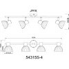 Zachery Plafonnier Luminaires Globo Lighting Noir, 4 lumières