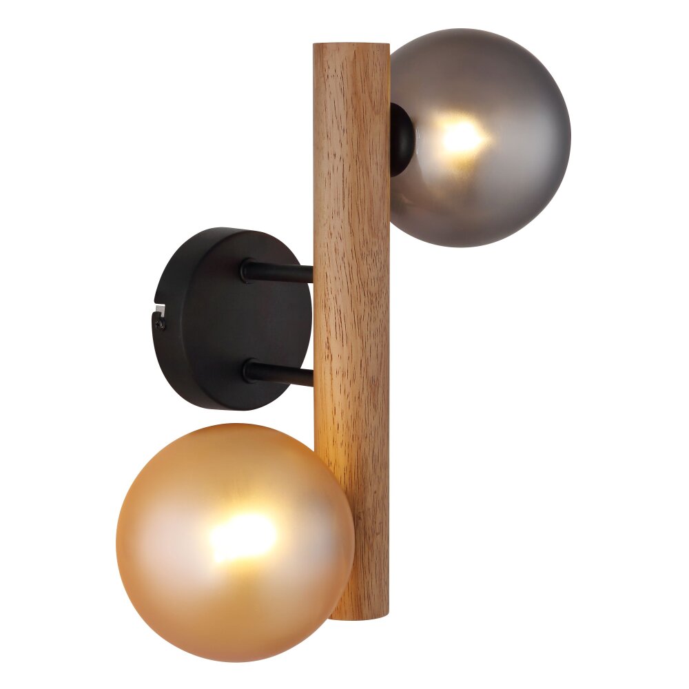 Riha Applique murale Luminaires Globo Lighting Brun foncé, Noir, 2 lumières main product photo