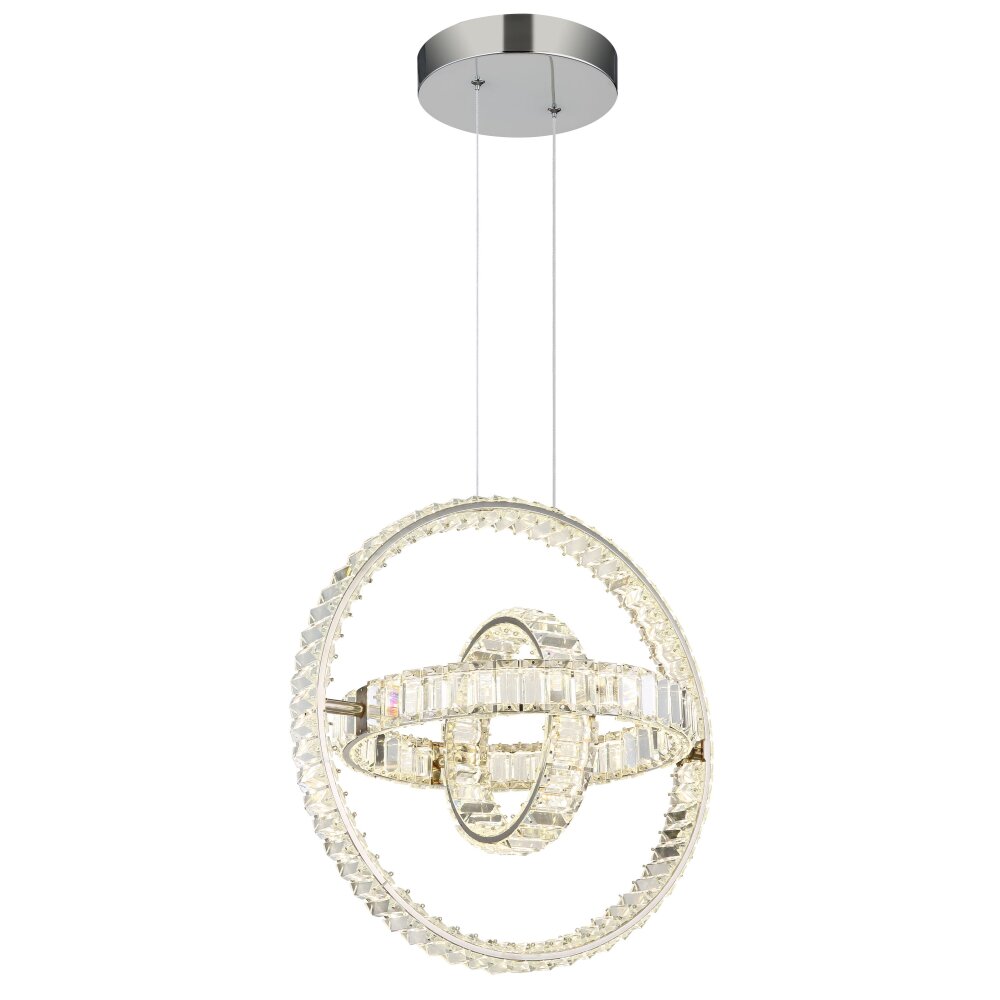 Neil Suspension Luminaires Globo Lighting LED Chrome, 1 lumière, Télécommandes main product photo