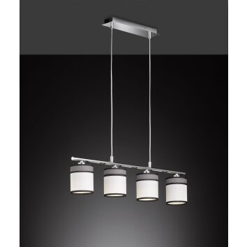Suspension Wofi-Leuchten DAVIE Chrome, 4 lumières