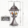 Naofe Borne lumineuse, Eclairage de chemin Noir, Argenté, 1 lumière