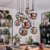 Gastor Suspension, Boule lumineuse, Suspension Chrome, Fumé, 8 lumières