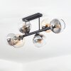 Koyoto Plafonnier, Boule lumineuse Ambre, Clair, Fumé, 6 lumières