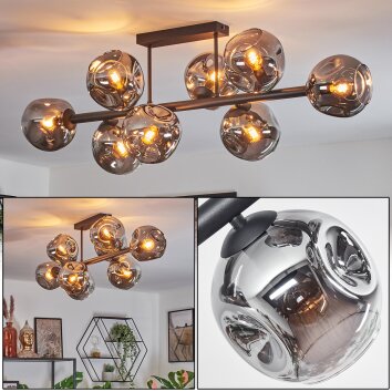 Ripoll Plafonnier, Boule lumineuse Fumé, 8 lumières Ripoll Plafonnier, Boule lumineuse Fumé, 8 lumières