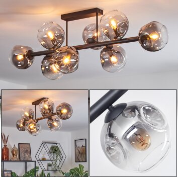 Ripoll Plafonnier, Boule lumineuse Clair, Fumé, 8 lumières