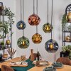 Ripoll Suspension, Boule lumineuse, Suspension Bleu, Or, Vert, Cuivré, 6 lumières