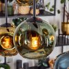 Ripoll Suspension, Boule lumineuse, Suspension Bleu, Vert, Cuivré, 6 lumières