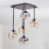 Ripoll Plafonnier, Boule lumineuse Ambre, Clair, Fumé, 5 lumières