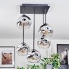 Ripoll Plafonnier, Boule lumineuse Chrome, Clair, Fumé, 5 lumières