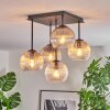 Koyoto Plafonnier, Boule lumineuse Ambre, Clair, Fumé, 5 lumières