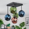 Gastor Plafonnier, Boule lumineuse Bleu, Vert, Cuivré, 5 lumières