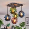 Gastor Plafonnier, Boule lumineuse Bleu, Vert, Cuivré, 5 lumières